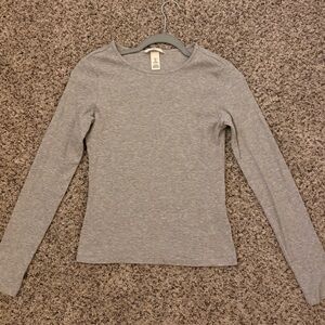 H&M Heather Gray Ribbed Top